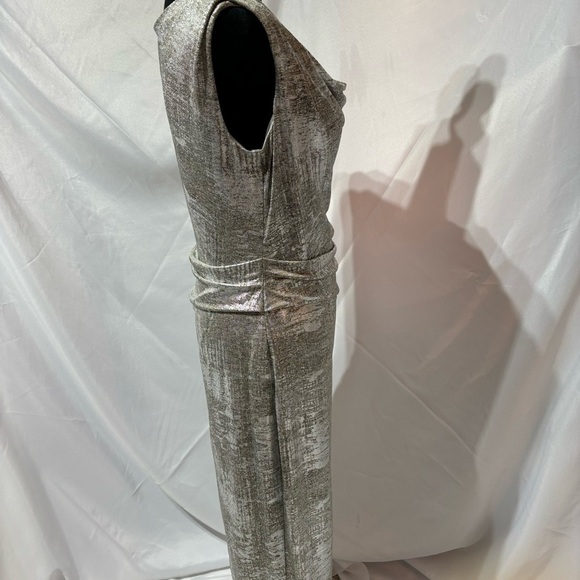 BOGO Vince Camuto Metallic Cowl Neck Sheath Silver Size 12 - Picture 8 of 11